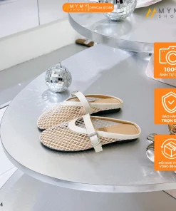 Sục nữ BEE SHOES mũi tròn đế thấp 1 phân sẵn màu kem