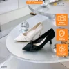 Giày cao gót nữ BEE SHOES mũi nhọn gót nhọn cao 7cm sẵn màu kem đen