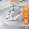 Giày cao gót nữ BEE SHOES mũi nhọn gót nhọn cao 7 phân sẵn màu bạc